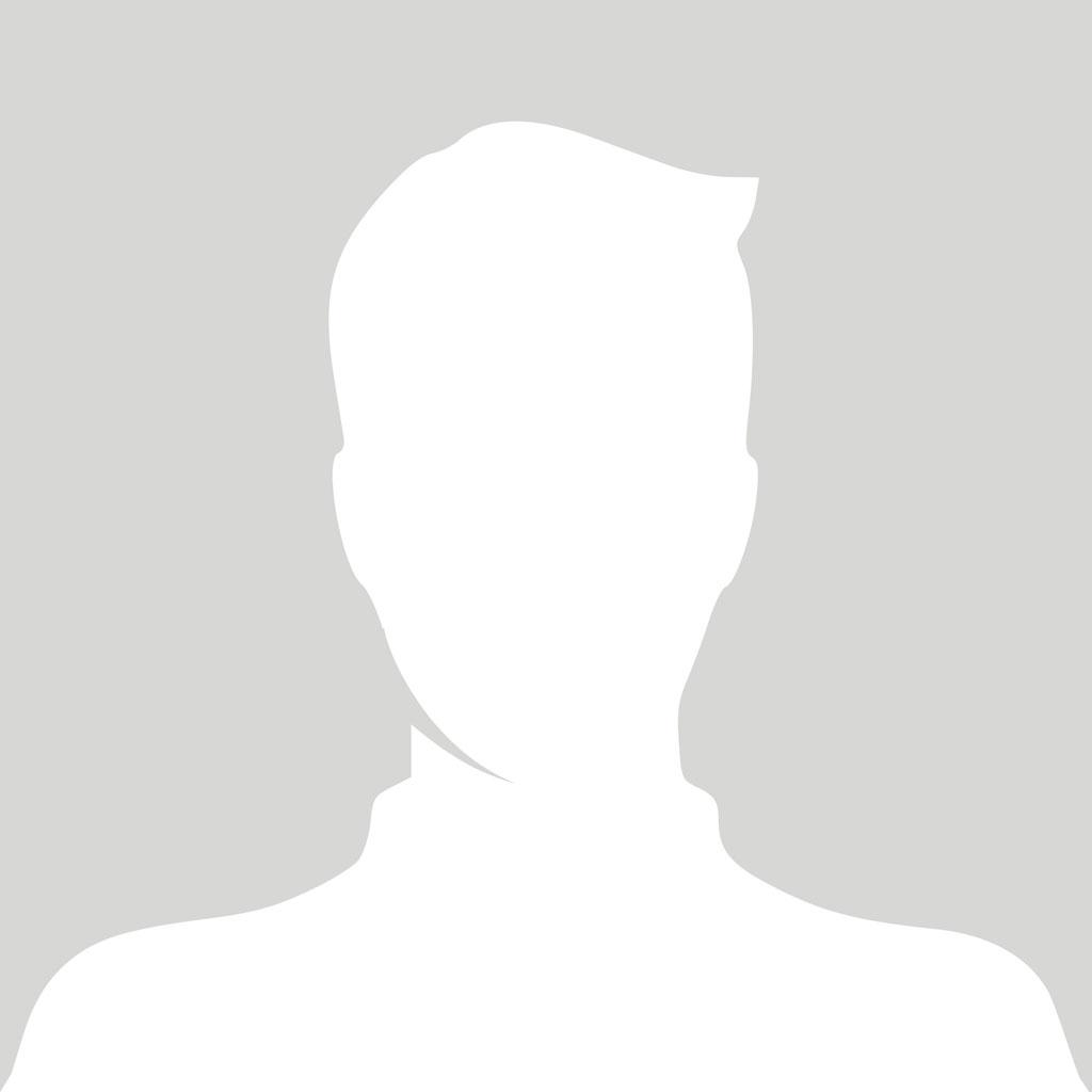 A gray and white silhouette of a person with short hair, shown from the shoulders up, against a light gray background. The image is generic, features sustainable surfaces, and is used as a placeholder for a profile photo.